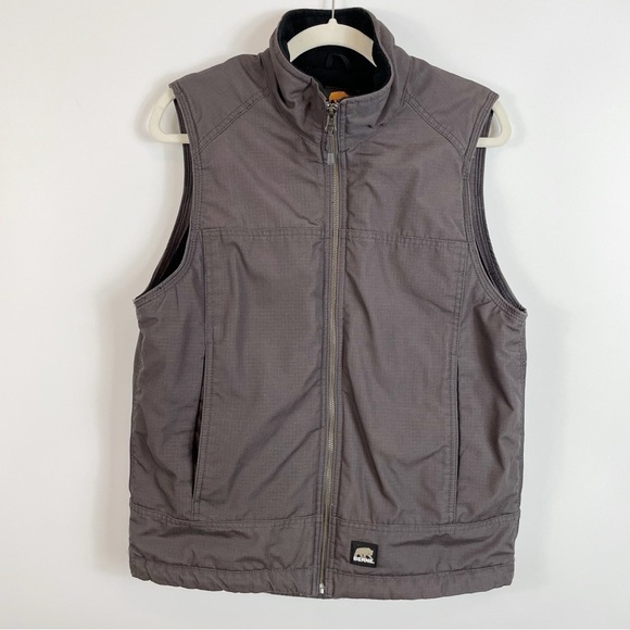 Berne Heartland Vest Fleece-Lined Ripstop Insulated Zip Up Grey - Picture 3 of 8